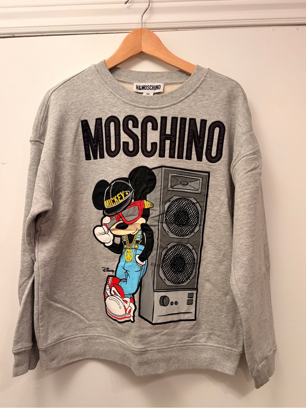 Moschino Light Gray Mickey Graphic Sweatshirt